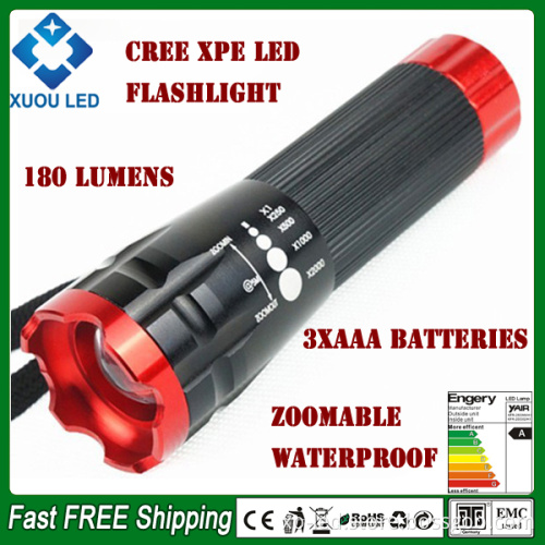 2015 New 180lm Aluminium Alloy CREE XPE LED Flahlight
